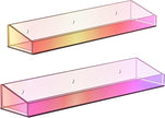 2 Pack Acrylic Shelves for Wall Storage, 15
