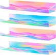4 Pack Iridescent Acrylic Floating Shelves, 15.7