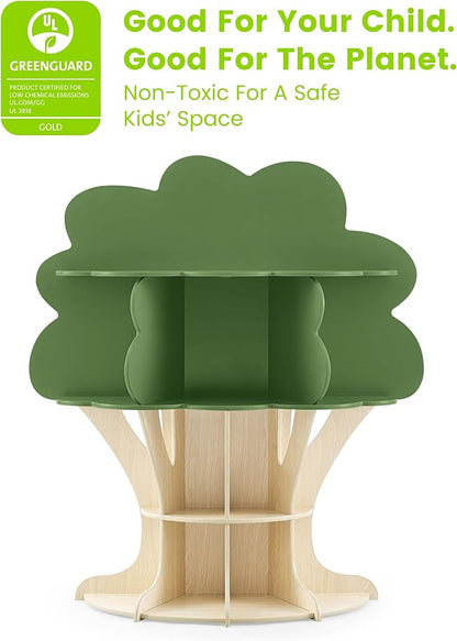Delta Children Tree Bookcase - Greenguard Gold Certified, Fern Green/Crafted Natural