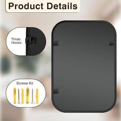 FICTOR Bathroom Vanity Mirror for Wall, 2 Pack 24" x 36" Rectangle Bathroom Mirror for Over Sink, Metal Framed, Hangs Horizontally or Vertically(Black)