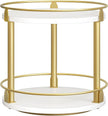 Lazy Susan Organizer, Rotating Spice Rack, 2 Tier Spice Turntable Organizer, Industrial Turntable Spice Holder, for Kitchen Countertop and Cabinet, Compact and Versatile, White and Gold SR22DW