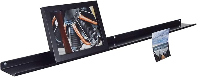 Floating Ledge, Photo Shelf, Art Ledge - Very Durable and Made in The USA (Black, 33")
