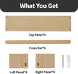 Kids Floating Shelves (Set of 4) - Wall-Mounted Book & Toy Storage, Display Ledges with Front Bar, Unfinished Natural Pine Wood for Nursery, Bedroom & Bathroom Decor (Natural Wood, 23.6