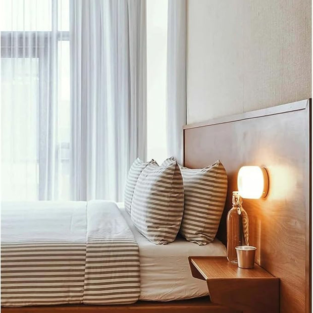 Modern Wall Sconce,Thick Glass Shade LED Fixture,Minimalist Round Wall Lamp for Bathroom Vanity, Bedroom Bedside, Living Room(Transparent)