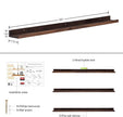AZSKY 36 Inch Wall Mounted Floating Shelves for Home Decoration,Picture Display Ledge Shelf for Bedrooms,Office,Living Room, Kitchen, Deep Walnut Wood Shelf,3 Same Sizes