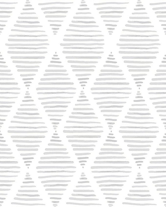 White and Silver Gray Peel and Stick Wallpaper 17.7"x480"Modern Stripe Contact Paper Rhombus Wall Paper Vinyl Shelf Paper & Drawer Liner Roll for Bedroom Living Room.