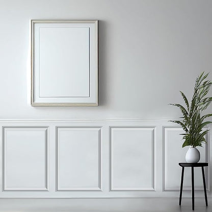 6 Set Accent Peel and Stick Wall Molding Kit Premade Wainscoting Panels Wall Molding Panel White Pre Cut Trim for Walls Picture Frame Decor for Home Decoration (16 x 24 Inch)