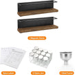 Magnetic Spice Rack Organizer with 12 Jars, 216 Labels, 1 Steel Funnel for Refrigerator，Microwave Oven - Full Set of Seasoning Organizer, Kitchen Gadgets