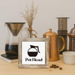 Pot Head Coffee Bar Decor, Box Wooden Plaques Desk Decor, Rustic Pot Head Coffee Sign, Rustic Wood Signs for Kitchen Cafe Bar, Square Wood Block Sign Table Decoration 5.9×5.9 inch