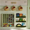 1PC Plush Bookshelf for Kids, Soft Hanging Book Display Shelf for Nursery Wall, Easy Mount Floating Bookshelf Display Organizer, Unique (Green)
