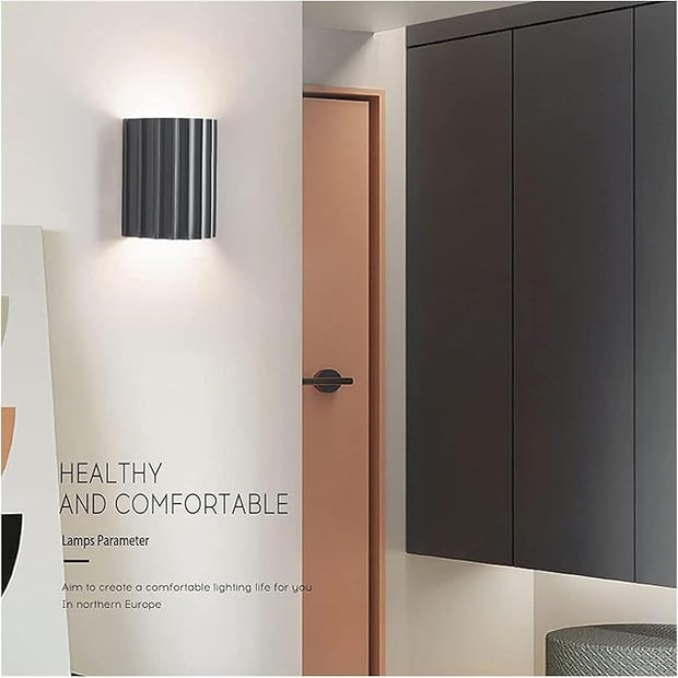 Nordic Minimalism Vintage Lamp Light Geometric Wall Lamp LED Wall Sconce Up Down Wall Lamp Resin Wall Spot Accent Lighting Indoor Lamps Night Lights for Living Room Bedroom Hallway(Gray)