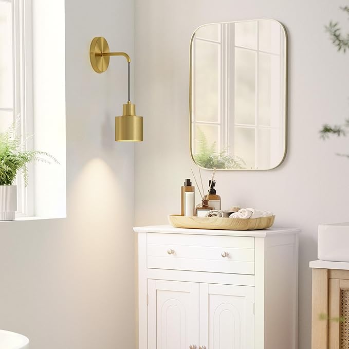 Battery Operated Wall Sconces Set of 2,Gold Wireless Wall Light Indoor Dimmable 3 Colors Non Hardwired with Remote Control(Bulbs Include)