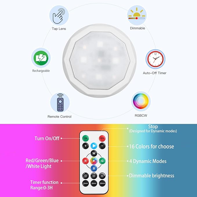 Boho Wall Decor Rechargeable Wall Sconce, 18 RGB Colors Dimmable Wireless Wall Lights Battery Operated Wall Sconce for Bedroom Living Room Hallway, Natural Hemp Rope Boho Decor
