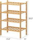 Small Shoe Rack, 4-Tier Rack for Entryway, Bamboo Wood Shoe Shelf for Closet & Hallway, Long 17 in | Beautiful | Functional | Sturdy | Durable