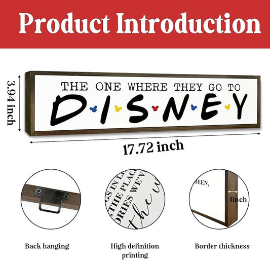 Cute Decor Signs, Rustic Farmhouse Wood Wall Decoration for Home Bedroom Living Room, Wooden Tabletop Decor Sign, Disney Decor Signs, The One Where They Go To Disney Sign
