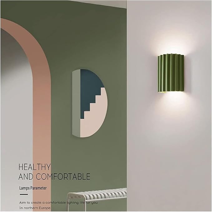 Nordic Minimalism Vintage Lamp Light Geometric Wall Lamp LED Wall Sconce Up Down Wall Lamp Resin Wall Spot Accent Lighting Indoor Lamps Night Lights for Living Room Bedroom Hallway(Green)