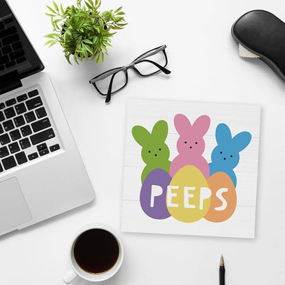Easter Decorations Indoor Easter Party Decorations Farmhouse Easter Peeps Bunny Rabbit Egg Sign for Home Room Badroom Bathroom Office Table Mantle Desk Decor