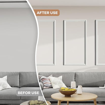 PALMPOP Peel and Stick Wall Molding Kit of 3 Frames,Premade Accent Wainscoting Panels, Ready to Molding Trim for Living Room Bedroom Corridor Home Interior Wall Panel Decor (24x12in)
