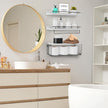 Floating Shelves for Wall, Wood Bookcases, Decor for Kitchen| Farmhouse| Bedroom| Laundry Room| Living Room| Bathroom, Hanging Storage - White