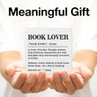 Book Lover Decor Rustic Book Lover Definition Wooden Sign Decorations Home Book Room Library Desk Table Shelf 5×5 Inches, Book Lover Gifts for Women Men Girls Boys