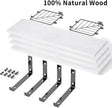 Fixwal 3+1 Tier Bathroom Floating Shelves Over Toilet, 15.8in Farmhouse Rustic Wood Shelves, Wall Decor for Bathroom, Living Room,Bedroom and Kitchen (White)