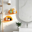 Lesnala 2Pcs Small Acrylic Shelves Floating Shelves for Wall Orange Wall Mounted Display Shelf with Stickers and Screws for Bathroom Bedroom Living Room Office Decor,7.9 Inch