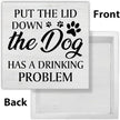 Funny Bathroom Signs Dog Bathroom Decor Rustic Put the Lid Down the Dog Has a Drinking Problem Wooden Sign Home Bathroom Restroom Toilet Table Desk Shelf Decorations 5×5 Inches