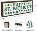 St. Patrick's Day Decor, Shamrock Decoration, Farmhouse Table Shelf Mantel Decors, Decorative Wooden Framed Sign, Irish Home Decor Sign Gift, Happy St. Patrick's Day Gift, 9.5x3.1x1 inches
