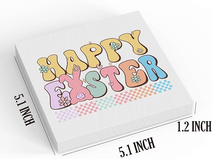 Happy Easter Sign Peeps Decorations Easter Table Decor Spring Decor Wooden Box Sign for Home Office Bedroom Living Room Desk Shelves