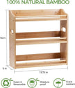 Bamboo Spice Rack Organizer, 3 Tier Spice Jars Storage Rack with Handles, Seasoning Shelf for Kitchen Counter or Wall