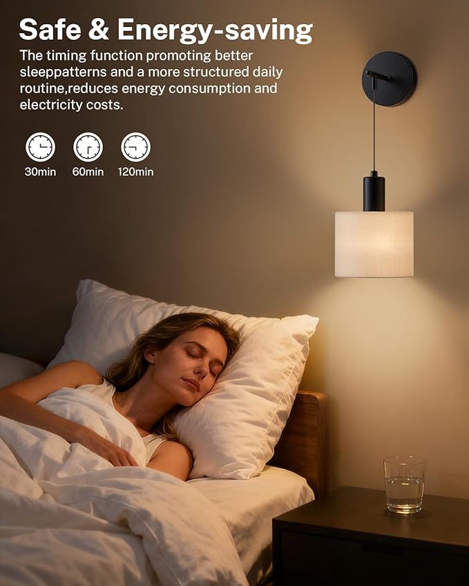 Battery Operated Wall Sconce Set of 2, Wireless Rechargeable Wall Lights with Remote Control, 9 Colors Dimmable LED Lamps, Modern Cordless Sconces for Bedroom Living Room Hallway(Black)