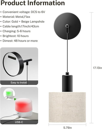 Battery Operated Wall Sconce Set of 2, Wireless Rechargeable Wall Lights with Remote Control, 9 Colors Dimmable LED Lamps, Modern Cordless Sconces for Bedroom Living Room Hallway(Black)
