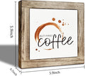 But First Coffee Sign, Funny Home Bar Sign, Rustic Wooden Table Top Decoration Signs, Coffee Decoration for Cafe Bar, for Kitchen Tiered Tray Decor 5.9×5.9 inch