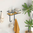 efluky Floating Shelves Wall Mounted, Metal Storage Rack for Wall Room Decor, Hanging Shelf for Bathroom, Bedroom, Living Room & Kitchen, Black