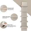 5 Tier Wall Shelves Mourning Gray, Vertical Column Shelf Floating Storage Home Decor Organizer Tall Tower Design Utility Shelving Bedroom Living Room