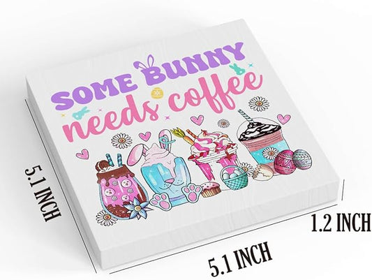 Easter Coffee Bar Decor Easter Table Decor Some Bunny Needs Coffee Wooden Box Sign for Home Office Bedroom Living Room Desk Shelves