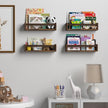 4 Pcs Nursery Book Shelves, 16.5 Inch Floating Bookshelves for Wall, Versatile Wall-Mounted Nursery Bookshelf, Solid Wood Floating Shelves for Books, Toys and Decor Storage