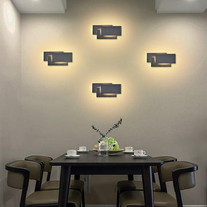 Ralbay Black Wall Sconces Indoor 24W Modern LED Wall Light for Bedroom Up and Down Wall Mount Lighting, Warm White 3000K