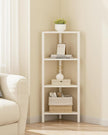 TUTOTAK Corner Shelf, 4-Tier Corner Bookshelf for Small Space, Narrow Display Corner Shelf Stand with Storage Rack, for Living Room, Bedroom, White BS05BW004
