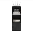 Furinno LUDER Book Shelf, 3-Tier Modern Bookshelf, Bookcase with 1 Door Storage Cabinet, 9.3 x 12 x 31.5, for Living Room, Bedroom, Home Office, Blackwood