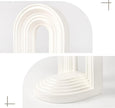 AELS Mordern Bookends, Mid Century Arch Heavy Duty Book Ends, Unique Decorative Bookend Supports for Shelves, Office Desktop Book Stand, Stopper for Books/Movies/CD, Cream