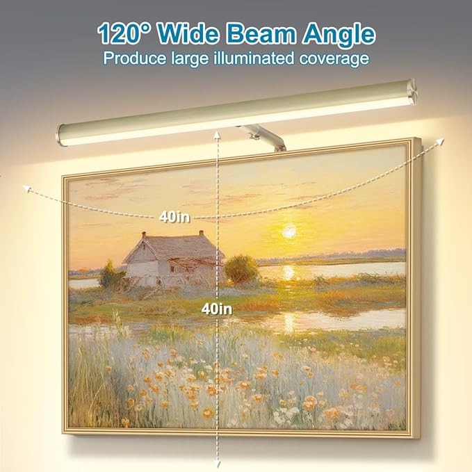 LED Picture Lights for Paintings Plug in, 16inch 6W Adjustable Art Light Gallery Wall Light for Display Art Work, Antique Brass Finish, CRI90+, 3000K Warm White
