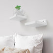 Small Floating Shelf, 4x4 Inch Display Ledges for Wall,Mini Shelves,Rustic Wood Shelf for Bedroom Living Room Bathroom Kitchen (4, Rustic White)