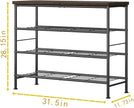 SUOERNUO Shoe Rack Organizer 4 Tier for Closet Entryway Free Standing Metal Storage Shoe Shelf with MDF Top Board，Black