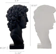 Lukitas David Head Decorative Bookends, Heavy Duty Half-and-Half Book Ends Non-Slip, Classical Artistic Sculpture for Office Home Bookshelf Decor, Black & White, Resin 9.5''