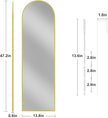Vlush Door Mirror, Full Length Mirrors Over The Door, 14'' x 48'' Hanging/Rectangular Wall Mirror, Wall-Mounted/Hanging/Leaning, Home Decor,(Gold)