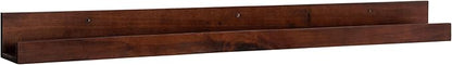 Kate and Laurel Levie Modern Floating Wall Shelf Picture Frame Holder Ledge, Dark Walnut Brown