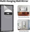 Koonmi Black Framed Bathroom Mirror - Shatterproof 24