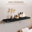 Floating Shelves 16 in, Set of 3 Solid Rustic Wood Wall Mounted Shelves, Wall Picture Ledge Shelf with Invisible Metal Brackets for Living Room, Bedroom, Bathroom, Black
