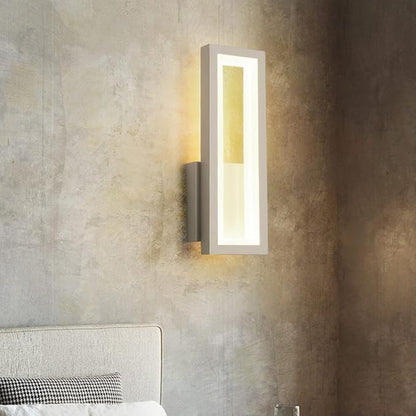 LED Wall Light Modern Metal Wall Sconce Lighting 16W Bedside Wall Lamp, Nordic Rectangle Wall Sconces Indoor Wall Wash Lights for Living Room Bedroom Bedside Hallway